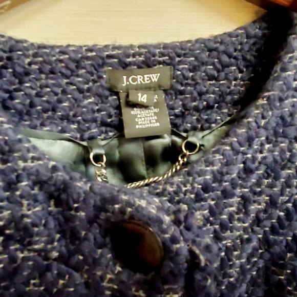 J Crew rare vintage Timeless tweed boucle jacket, 14 deep blue - Picture 3 of 4